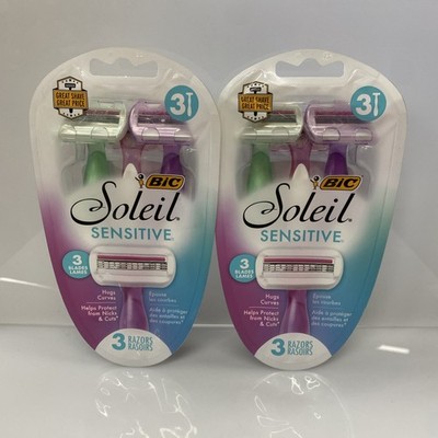 2X BIC Soleil Sensitive Women's Disposable Razors 3 Ct -3 Blades