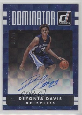 2016-17 Panini Donruss Rookie Dominator Signatures /65 Deyonta Davis Auto RC d1m