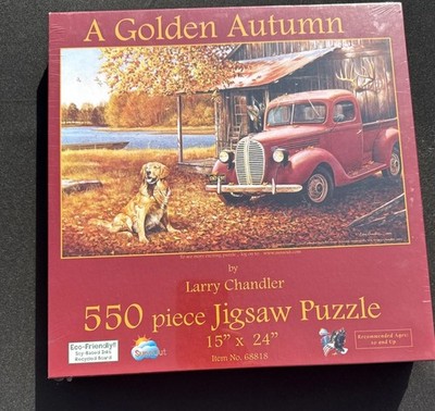 Brand NEW SUNSOUT 'A GOLDEN AUTUMN' by LARRY CHANDLER 550 Piece Jigsaw Puzzle