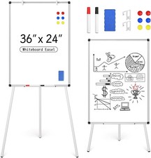 Magnetic Whiteboard Easel Stand, Dry Erase 36 x 24 White Board Height Adjustable