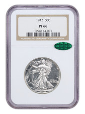 1942 50C NGC/CAC PR66 - Walking Liberty Half Dollar