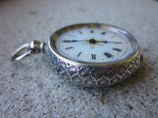 OROLOGIO DA TASCA A CHIAVE CHIAVETTA CASSA ARGENTO 0,935 CIPOLLA TASCHINO DONNA