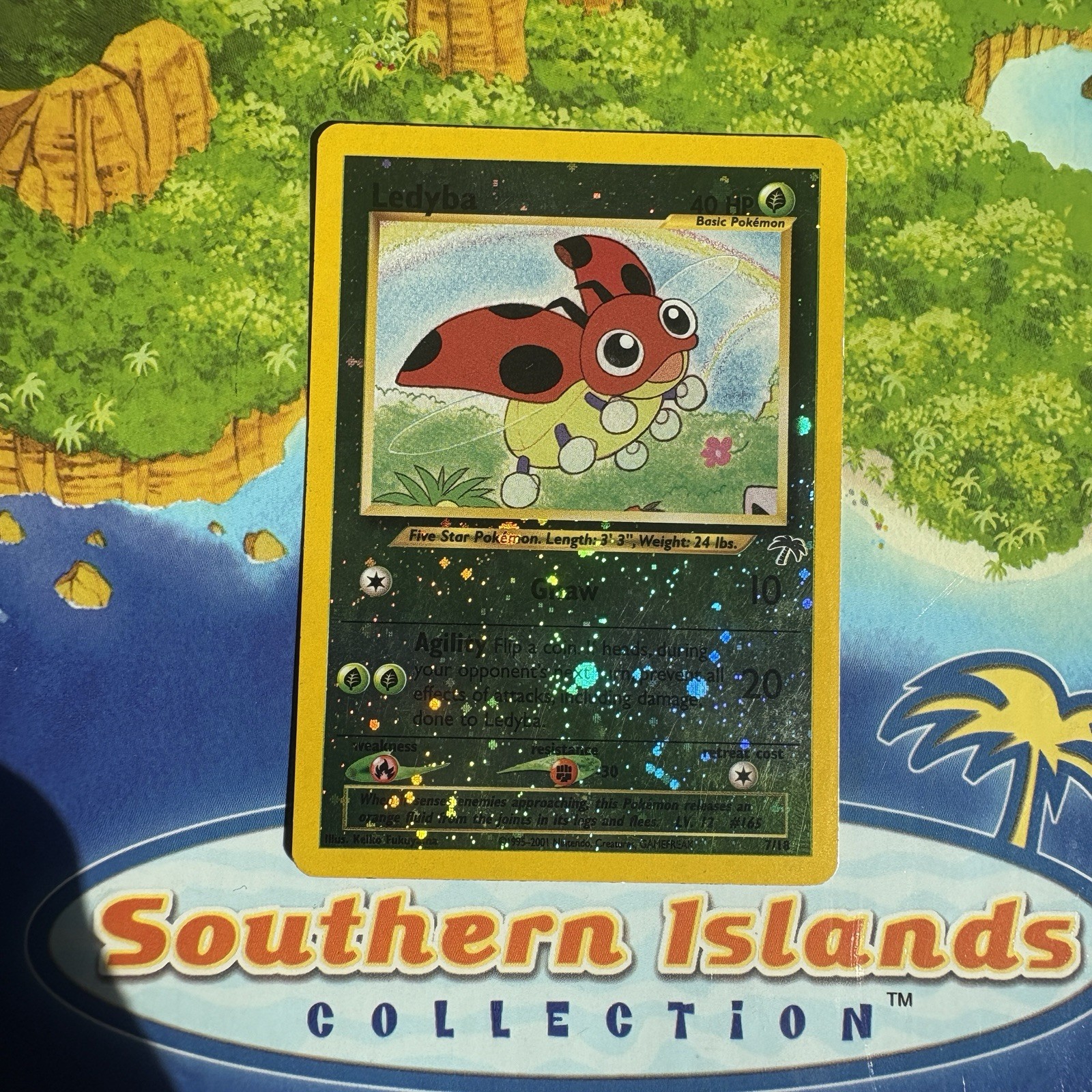 Pokémon Vintage Southern Islands Reverse Holo Ledyba 7/18 Rare WotC Promo
