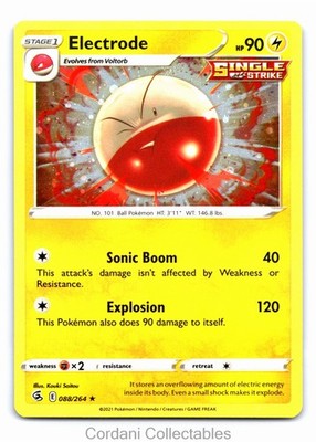 Elektrode 088/264 Pokemon Fusion Strike Promo Kosmos Holo NM