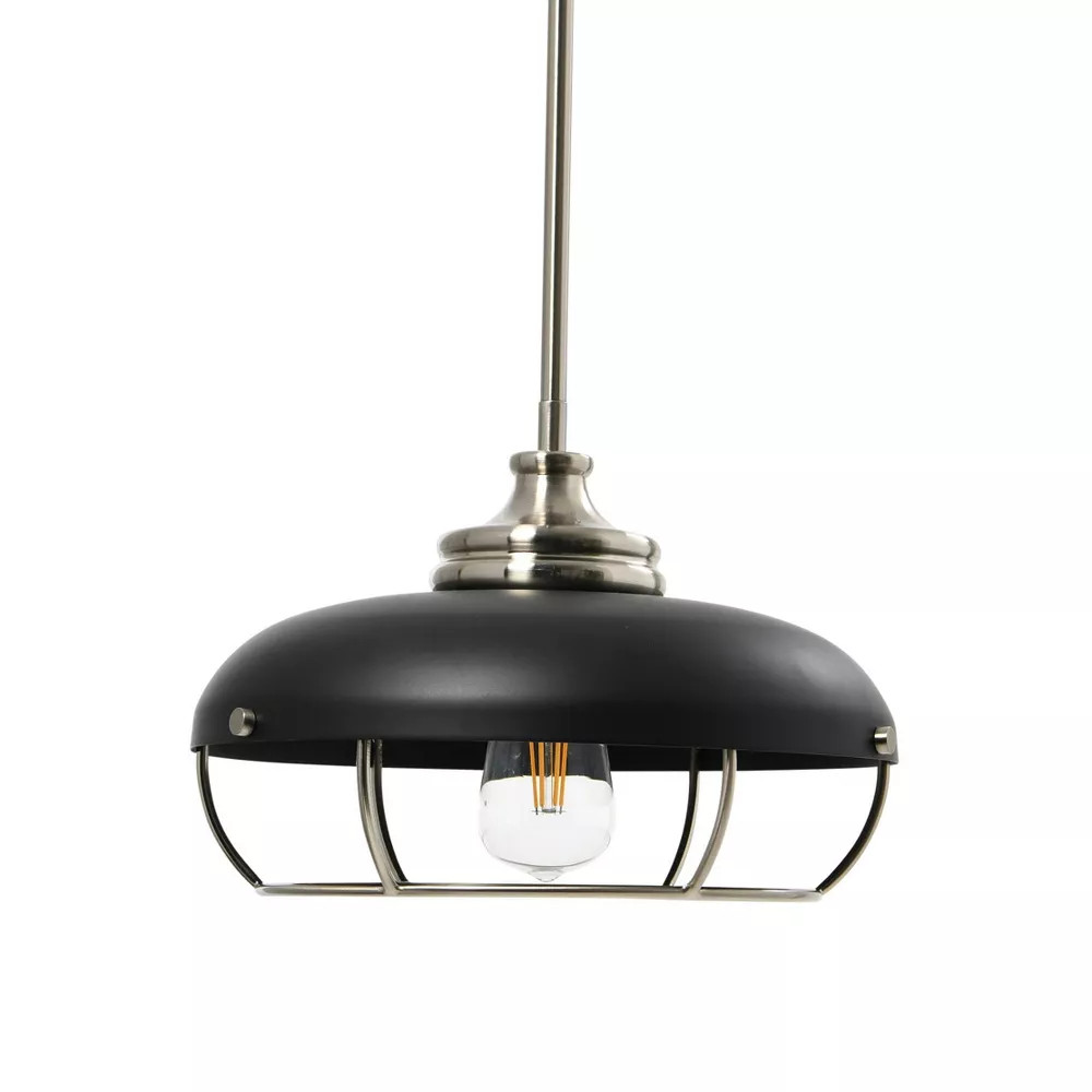 Роберт Стивенсон Осветил Металлический потолочный светильник с куполом в виде клетки Пресли из матового никеля