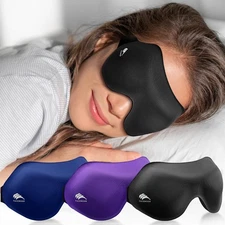 Sleep Eye Mask for Side Sleeper Men Women 3 Pack: 100% Blackout 3D Sleeping Mask