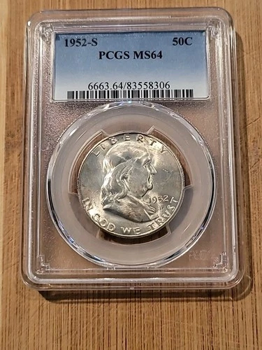 1952-S PCGS MS64  Gem BU Franklin Half Dollar #1