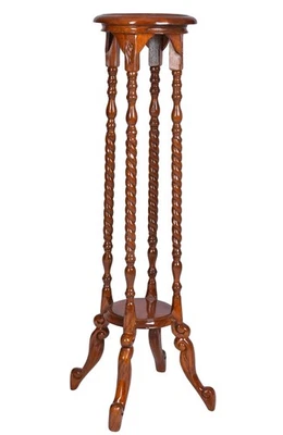 PALAZZO INT Mesa de flores columna de caoba soporte de flores antiguo madera maciza columna de flores pedestal nuevo