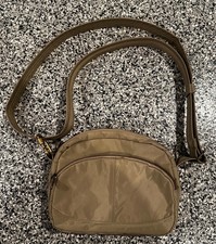 Travelon Anti-Theft Crossbody Bag Khaki Tan RFID Brown Travel Purse Multi Pocket