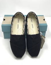Toms Alpargata Black Cotton Canvas Shoes Women’s Size 6 NEW