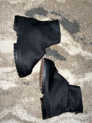 424 Marathon Black Ankle Bootie Lug Sole US 10 EU 45
