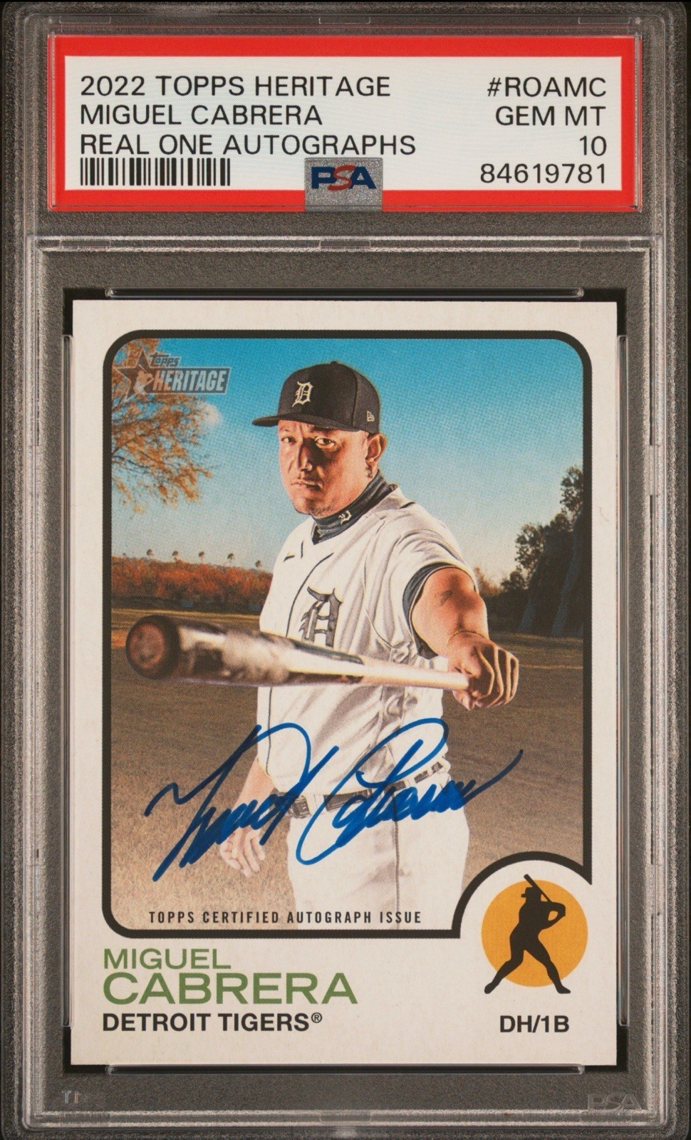 Miguel Cabrera 2022 Topps Heritage Real One Auto Graded PSA 10 Low Pop 🔥