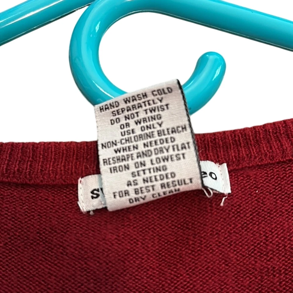 Suéter Tejido Sweet Romeo Rojo Acogedor Manga Larga Cuello Redondo Talla XL Foto 4 de 4