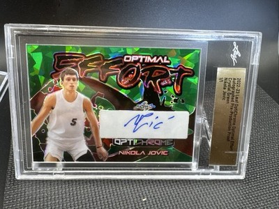 2022-23 Leaf OptiChrome Nikola Jovic Auto Crystal Green Pre Prod Proof 1/1