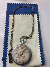 Vintage Cedar Creek Mens American Eagle Pocket Watch Works New Battery