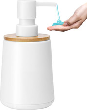Liquid Hand Soap Dispenser Plastic Bamboo with Pump Lotion Dispenser for Shampoo