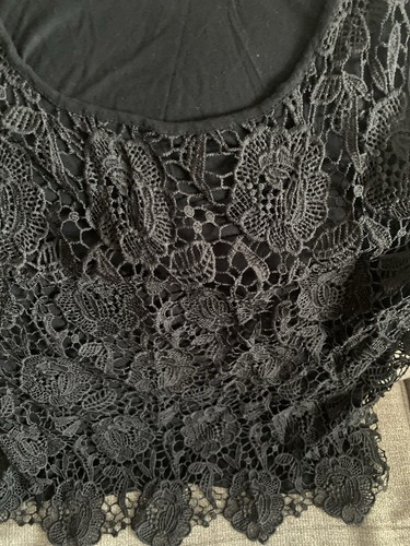 Canotta blusa donna usata con cavi e gauge in pizzo taglia Med Boho - Foto 7 di 11