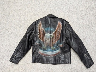 vintage USA made WALTER DYER leather jacket 40 motorcycle CUSTOM airbrushed  M