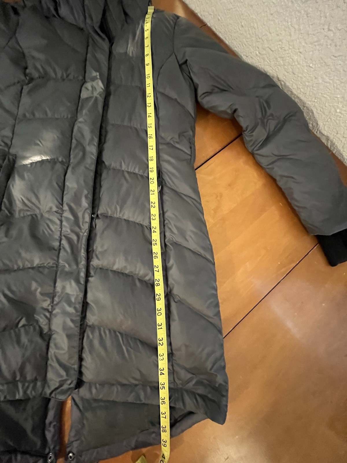 Lolë Duck Down Insulated Hooded  Women Medium Long Jacket Dark Grey Lightweight