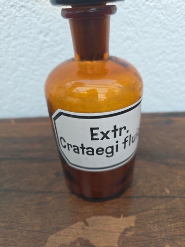 Apothekerflasche Apothekergefäß EXTR.CRATAEGI.FLUID. BRAUN - Bild 5 von 10
