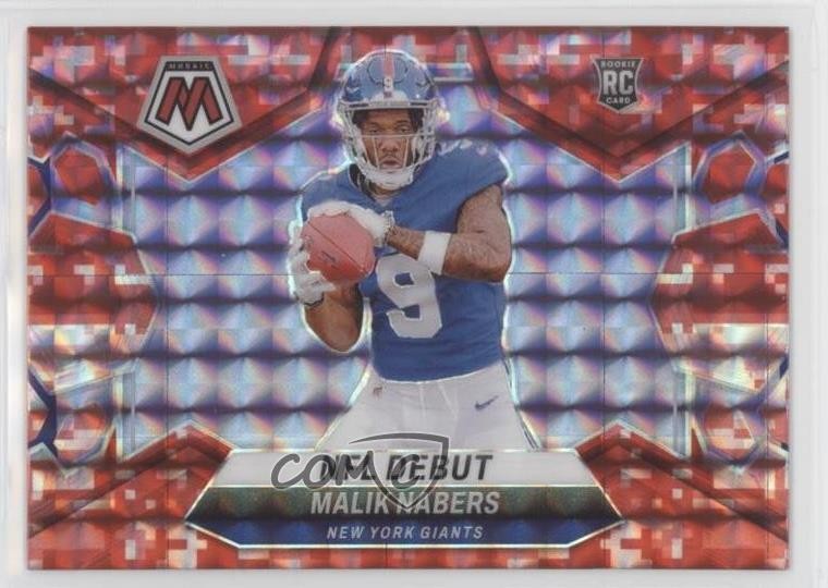 2024 Panini Mosaic NFL Debut Red Camo Mosaic Prizm Malik Nabers #284 Rookie RC