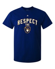 Milwaukee Brewers Respect Herren Blau Majestic Shirt