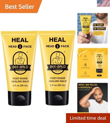 Natural HEAL Aftershave Gel for Men   Alcohol-Free, Honey & Bee Pollen, 2 Tubes