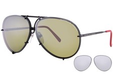 Porsche Design P8478-R Sunglasses Black/Polarized Green 66mm W/Extra Lenses