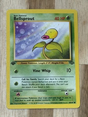 Original 1999 Pokemon TCG Jungle Set Card 1st Edition Bellsprout 49/64 NM