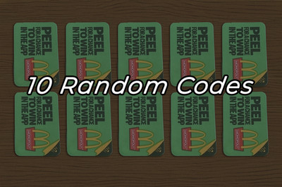 2025 Monopoly at McDonald's UNREDEEMED CODES LOT OF 10 different codes