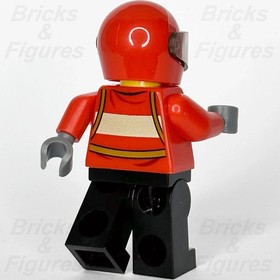 LEGO&reg; City Pilot Male Minifigure Red Fire Suit Carabiner Airport 60100 cty0678