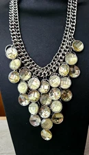 Vintage Charming Charlie Faceted Bead Multi Strand Waterfall Necklace  20"