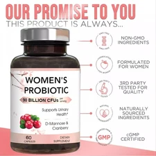 Probiotics for Women with Prebiotics 90Billion CFU&16 Diverse Strains Cranberry