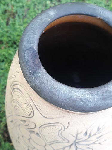 SELTENE FRÜHE WELLER KERAMIK 12" VERBRANNTES HOLZ TRAUBENVASE - Bild 10 von 16