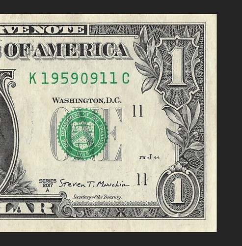 SEP 11 1959 Birthday Date Note Fancy Serial Number One Dollar Bill 09 11 1959 - Picture 6 of 11