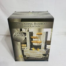 Newport Coast Collection Cascading Bamboo LED Tabletop Fountain Newport NIB