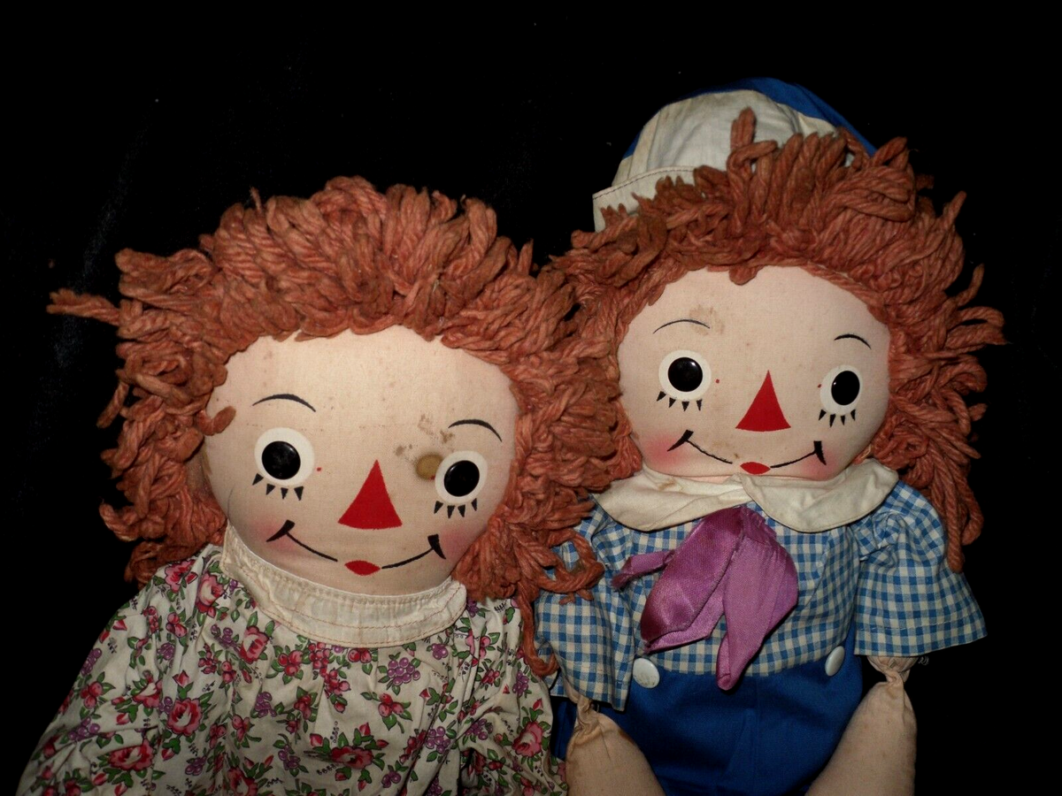 Original Raggedy Ann & Andy Dolls 22'' Johnny Gruelle U S A
