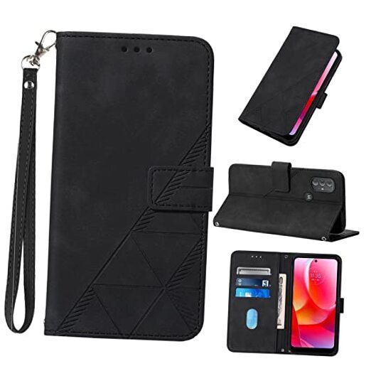 for Moto G Play 2023 Case Wallet,for Moto G Power 2022 Case,Card Holder Black