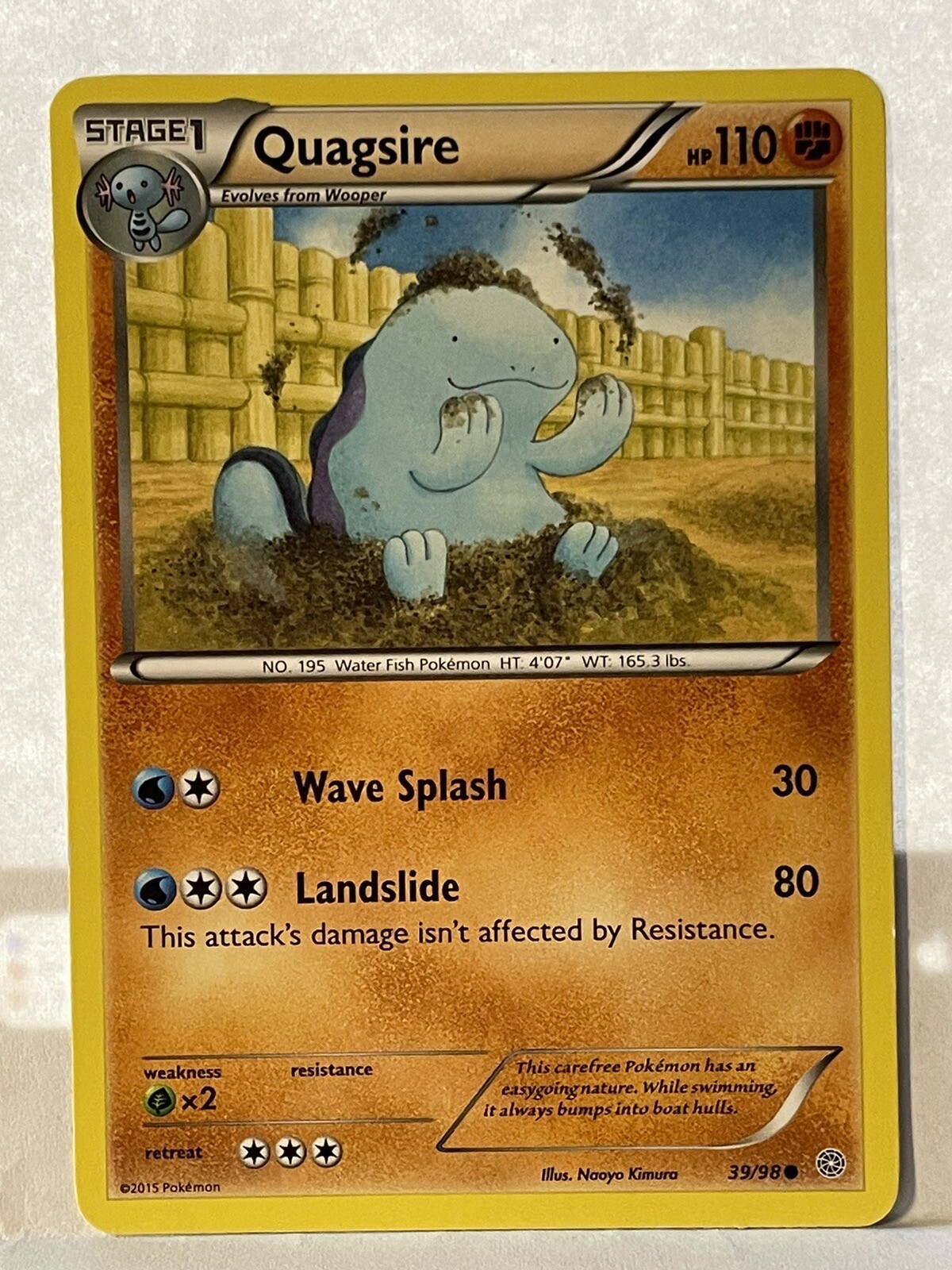 Quagsire 39/98 - XY Ancient Origins - Regular Common - 2015 Pokemon TCG NM