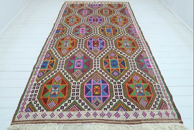 Anatolia Oushak Nomad's Kilim, Large Rug, Wool Kelim 67''x128'' Area Rugs, Carpet