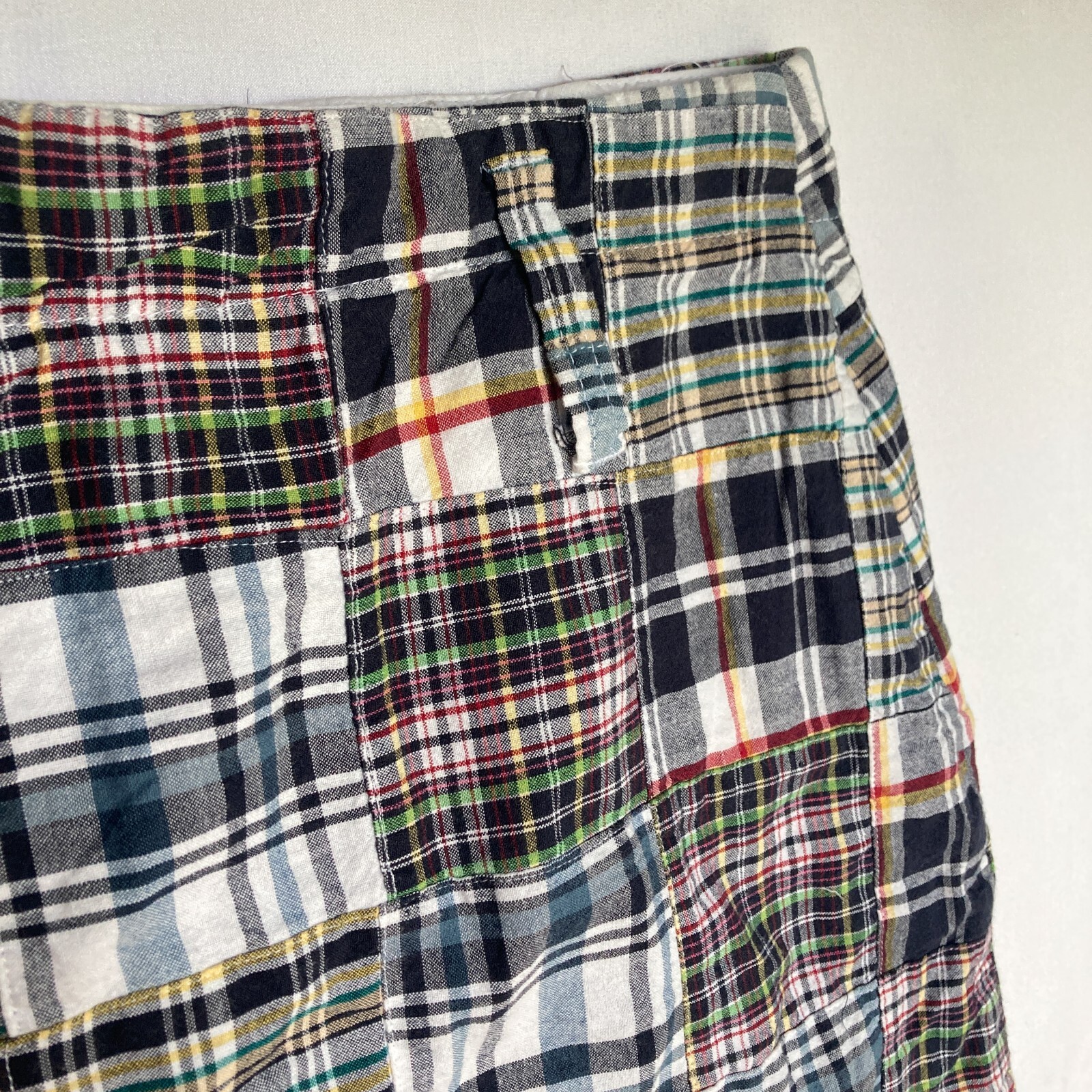 Y2k Cambridge Patchwork Plaid Button Front Hippie… - image 4