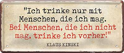 Blechschilder Bier lustiger Spruch  Ich trinke nur mit Menschen..  Geschenkidee 