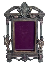 Cherub Angel Picture Frame Musician Rococo Cold Painted Bronze 11x7 6x4 Photo