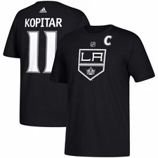 Los Angeles Kings Anze Kopitar Adidas Player T-Shirt Men's Black M-2XL NHL 