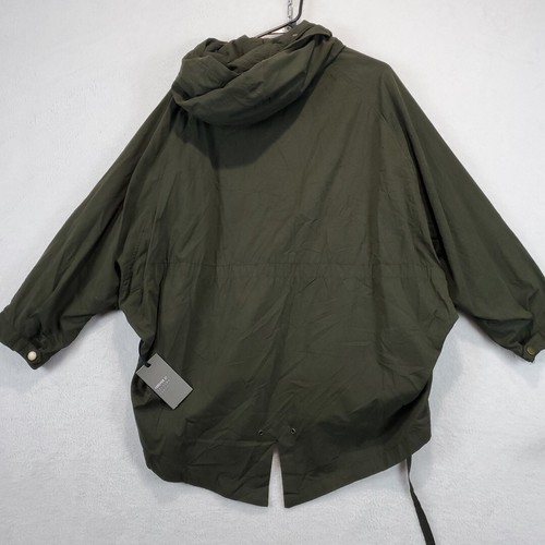 FOREVER 21 Olive Green Military Utility Jacket Women's L Chore Hooded Gorpcore - Picture 12 of 16