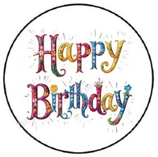 HAPPY BIRTHDAY FLORAL LETTERS ENVELOPE SEALS LABELS STICKERS PARTY FAVORS
