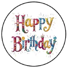 HAPPY BIRTHDAY FLORAL LETTERS ENVELOPE SEALS LABELS STICKERS PARTY FAVORS