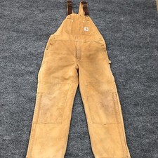 Vintage Carhartt Union USA Overalls Lined Duck Double Knee R02 BRN 40x30  Read 