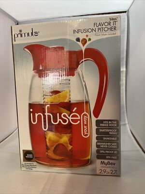 Primula Flavor It Pitcher  2.9 qt Cherry Red New Open Box