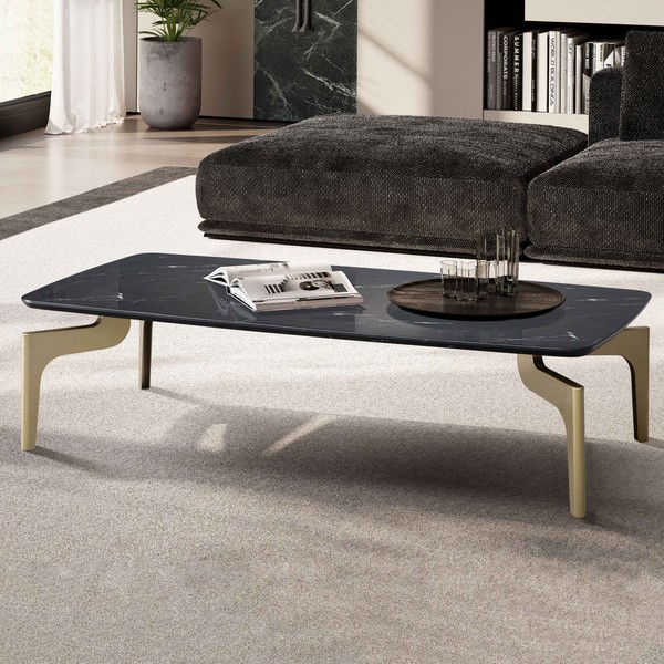 Couchtisch Finebuy Wohnzimmertisch Marmor Optik Schwarz Sofatisch 120 Cm Tisch-image